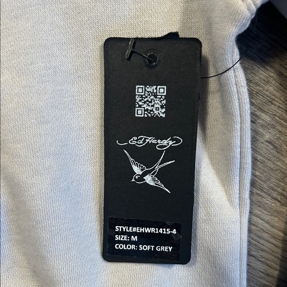 Ed Hardy Light Gray Tattoo Graphic Sweatshirt - Picture 3 of 9